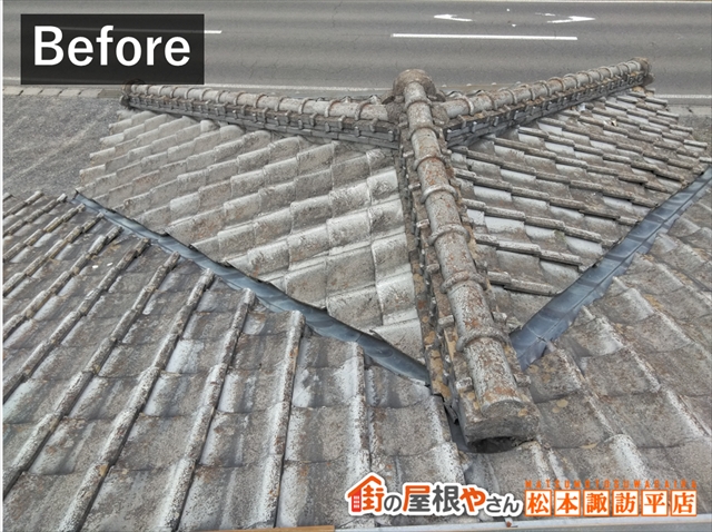 松本市公民館屋根葺き替え工事　施工前